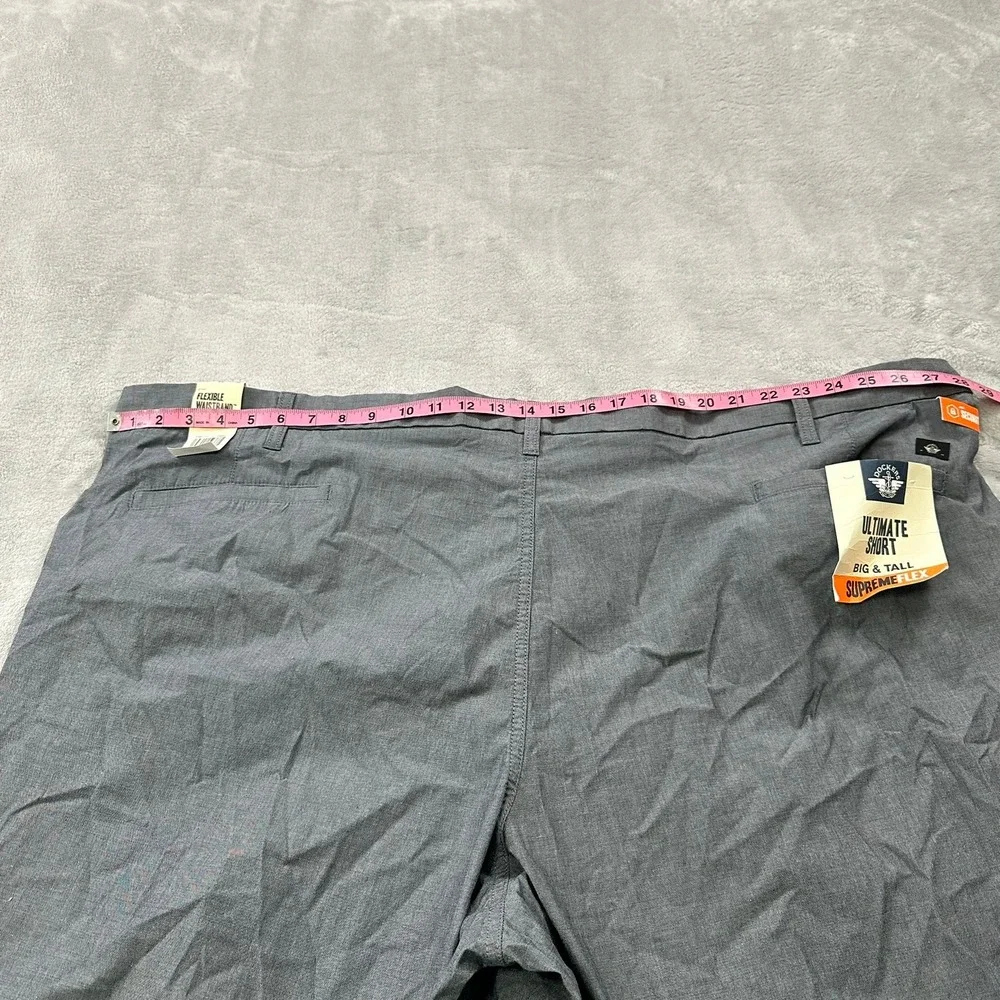 Dockers Ultimate Short Mens 56 Gray Supreme Flex Big & Tall Security Pocket NXBD